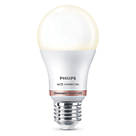 Philips LED A60 Warm White Dimmable ES E27 LED Smart Light Bulb 8W 806lm