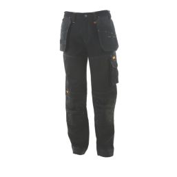 DeWalt Logan Pro-Stretch Work Trousers Black 36 W 31 L - Screwfix