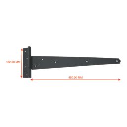 Smith & Locke Black Powder-Coated Tee Hinges 450mm 2 Pack