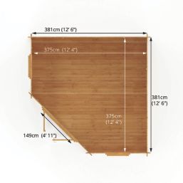 Mercia Corner 12' 6" x 12' 6" (Nominal) Apex Timber Log Cabin