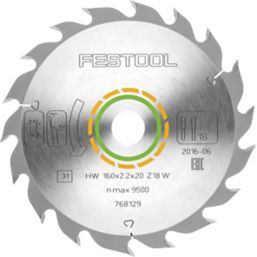 Festool  Wood/Plastic TCT Circular Saw Blade 160mm x 20mm 18T