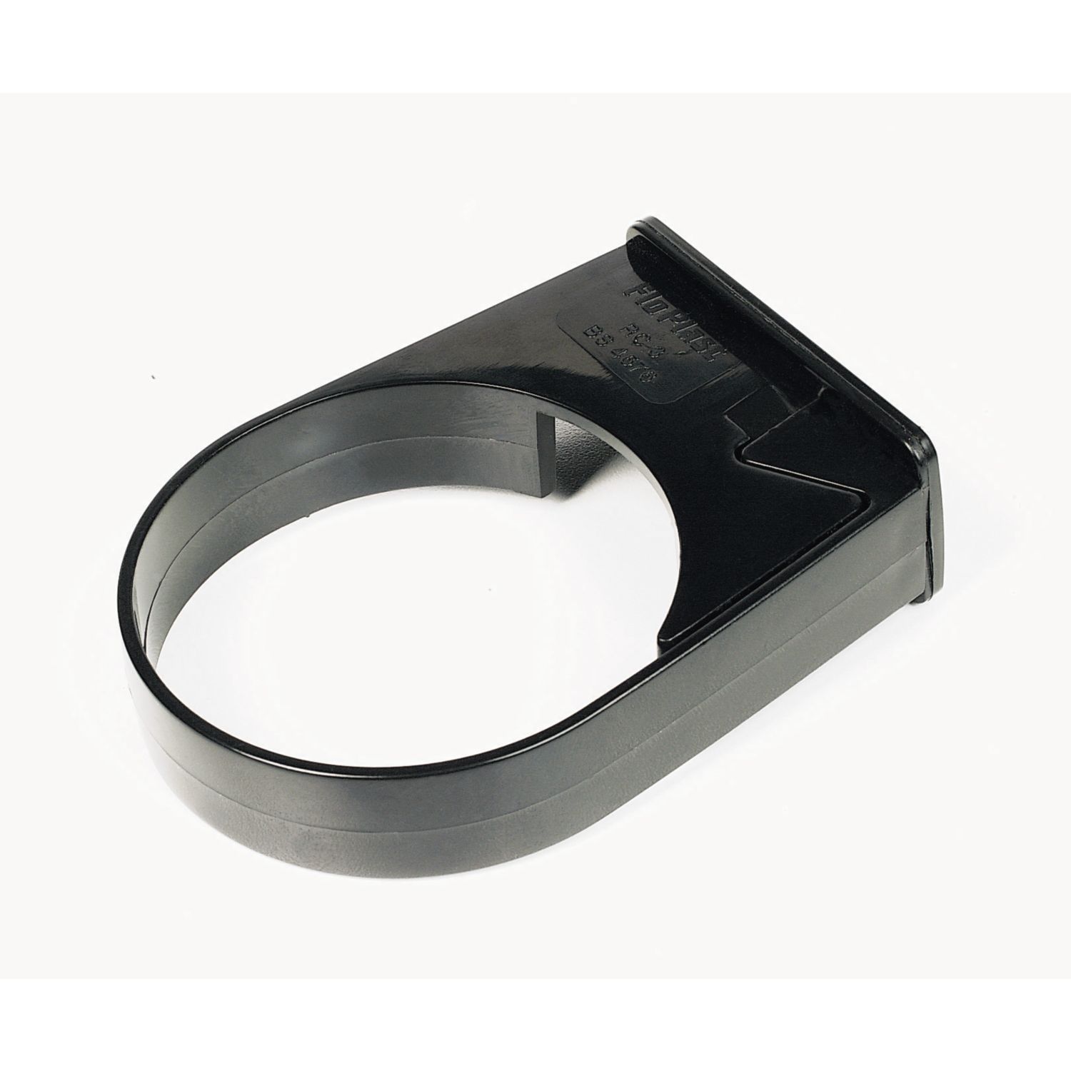 FloPlast Round Easyfit Pipe Clips Black 68mm 10 Pack (20682)