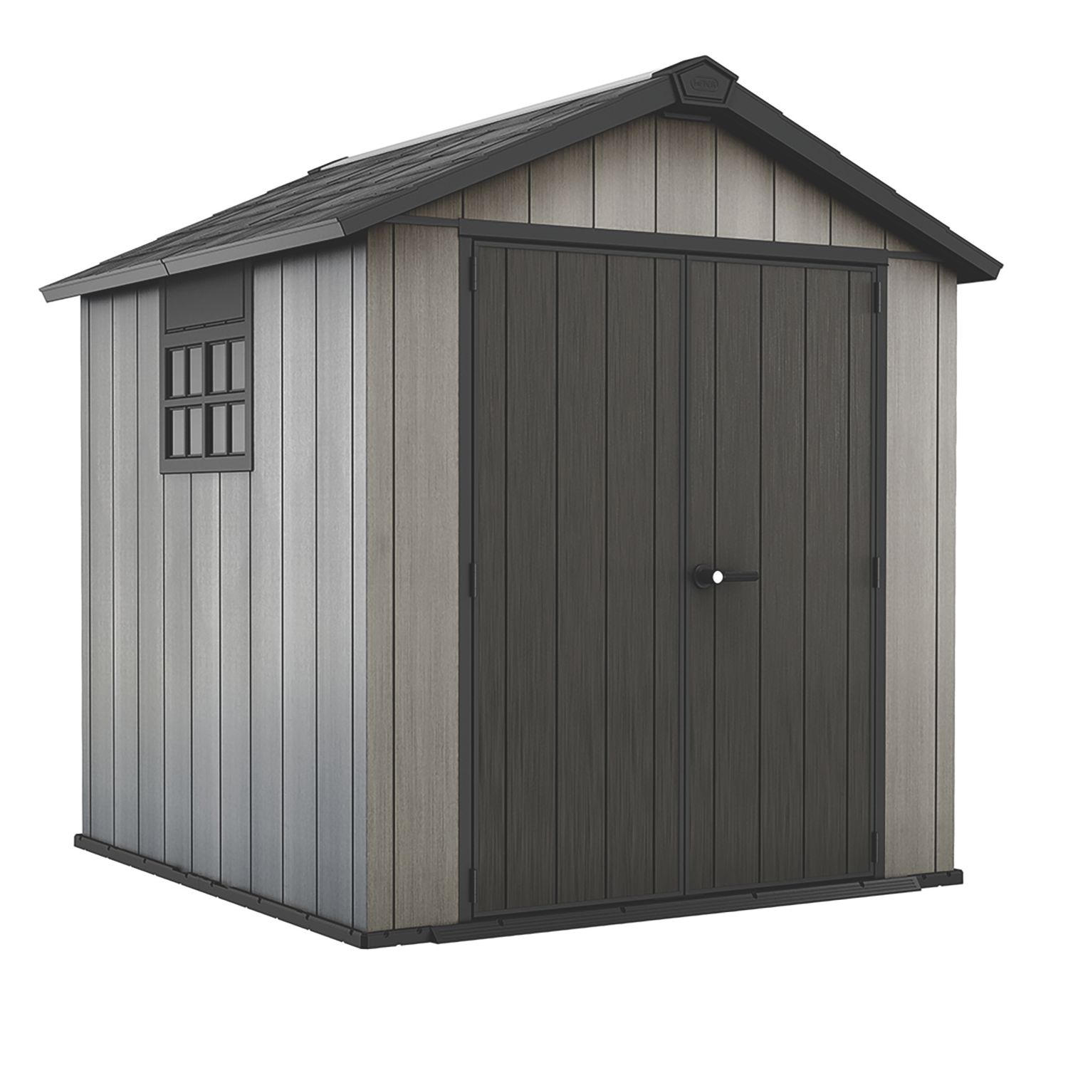 Keter Oakland 757 7' 6" x 7' 6" (Nominal) Apex Resin Shed Grey (206HC)