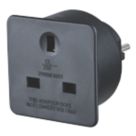 Masterplug  13A Unfused Travel Adaptor Black