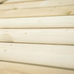 Forest HGG4MTTIN 13' 6" x 11' 6" (Nominal) Hexagonal Timber Gazebo with Base & Assembly