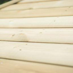 Forest HGG4MTTIN 13' 6" x 11' 6" (Nominal) Hexagonal Timber Gazebo with Base & Assembly