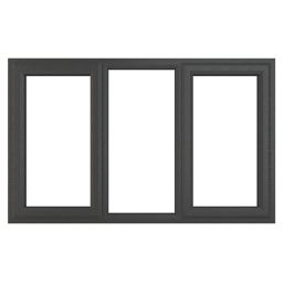 Crystal  Left & Right-Hand Opening Clear Triple-Glazed Casement Anthracite on White uPVC Window 1770mm x 965mm