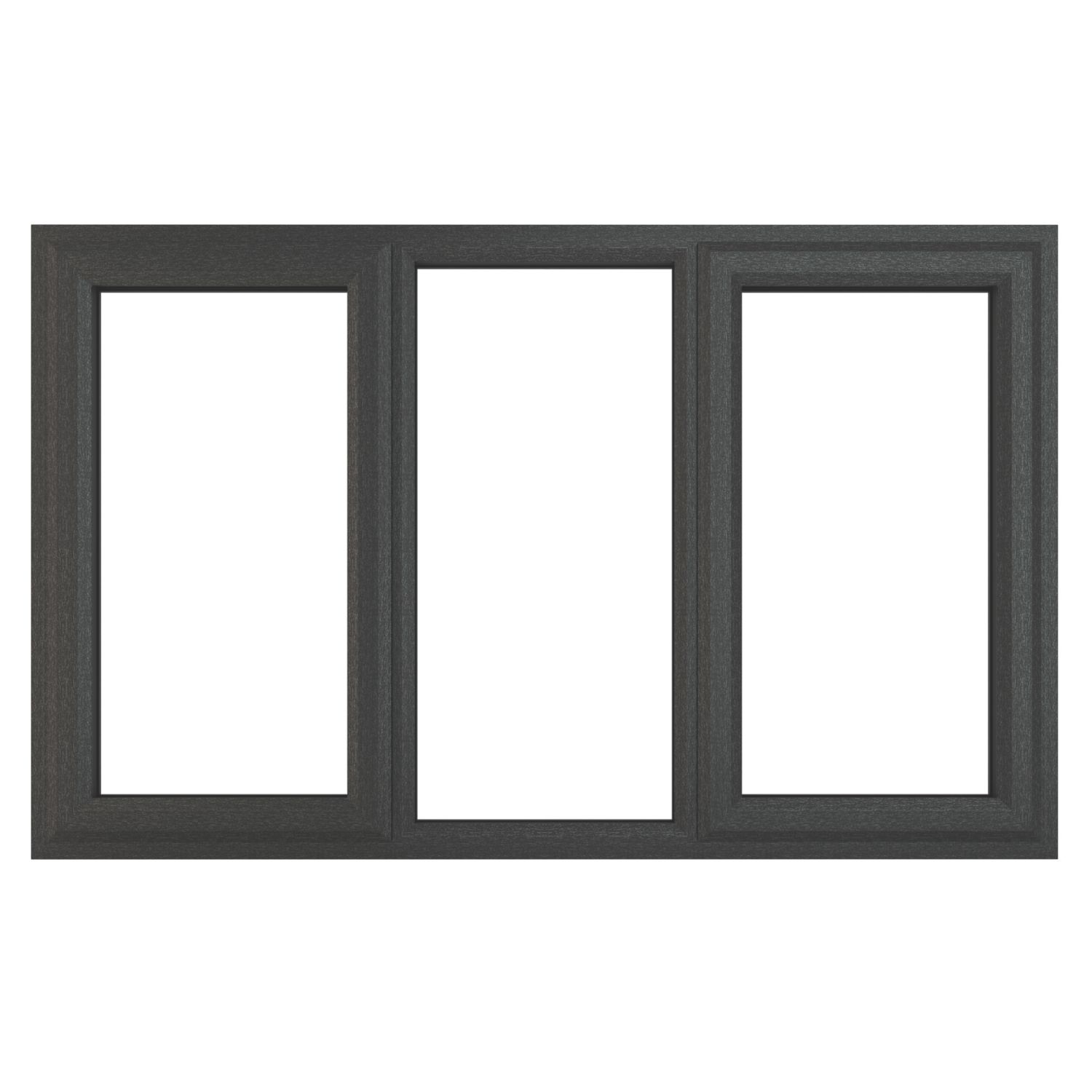 Crystal Left & Right-Hand Opening Clear Triple-Glazed Casement Anthracite on White uPVC Window 1770mm x 965mm (206JM)