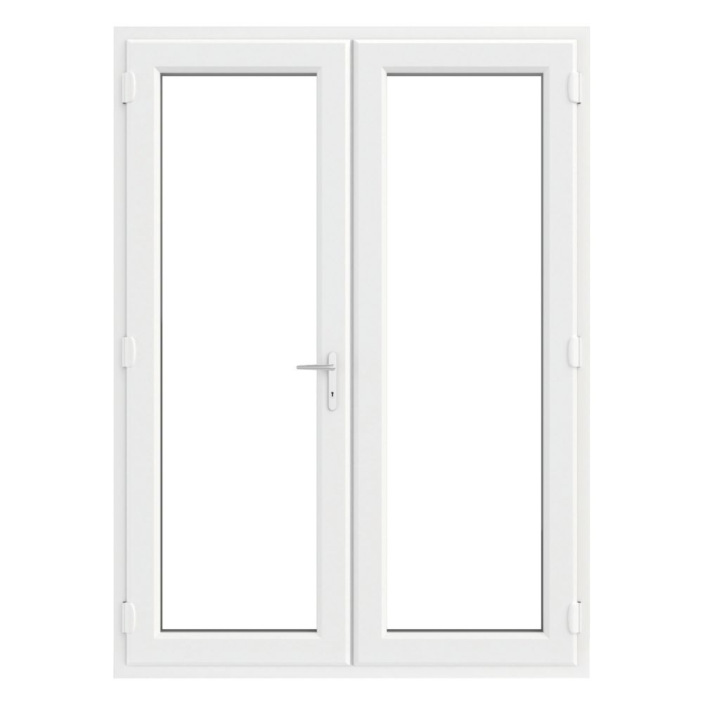 ルース フジグリップ 白色 2本セット Crystal White Double-Glazed uPVC French Door Set 2055mm x 1590mm