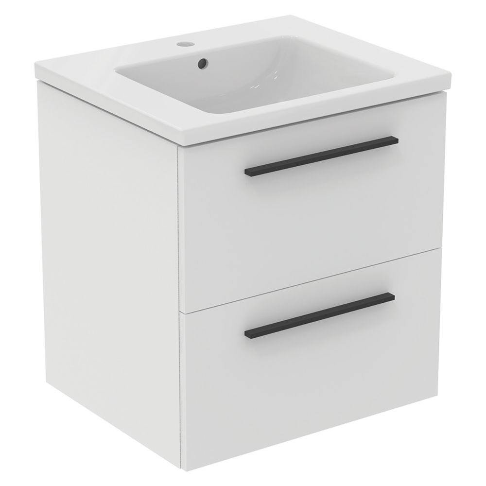 Ideal Standard i.life B Wall Hung Vanity Unit with Black Handles ...