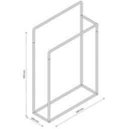 Elland Freestanding Double Towel Rail Black 600mm x 200mm x 900mm