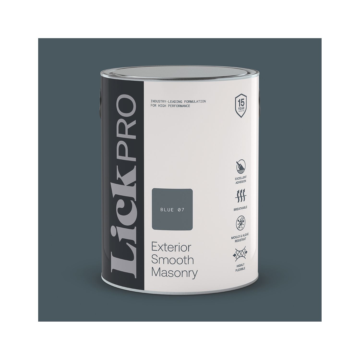 LickPro 5Ltr Smooth Blue 07 Masonry Paint (206TM)