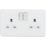 Knightsbridge  13A 2-Gang DP Switched Double Socket Matt White  with White Inserts