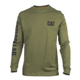 CAT Trademark Banner Long Sleeve T-Shirt Chive Small 36-38" Chest
