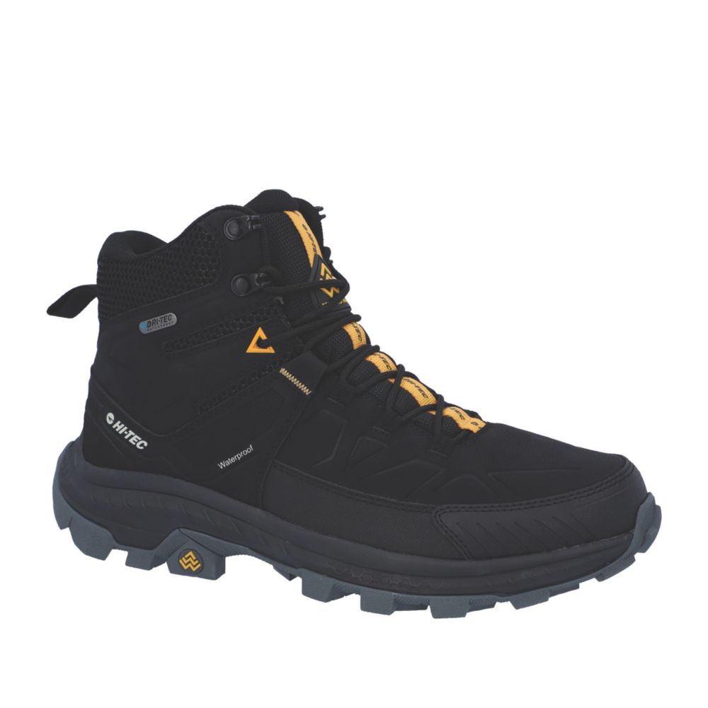 Hi-Tec Rainier Size 10 Black Waterproof Non Safety Work Boots - Screwfix