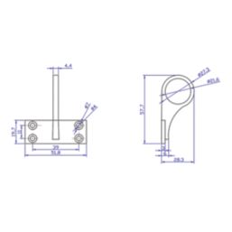 Smith & Locke Sash Window Handle Polished Brass 52mm x 55mm
