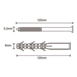 Easyfix  TX Long Expansion Frame Fixings 8mm x 120mm 12 Pack