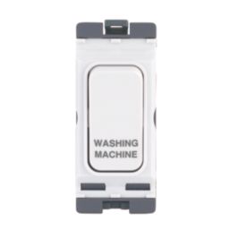 Hager Sollysta WMGSDP2/WM 20A Grid 2-Pole Washing Machine Switch White