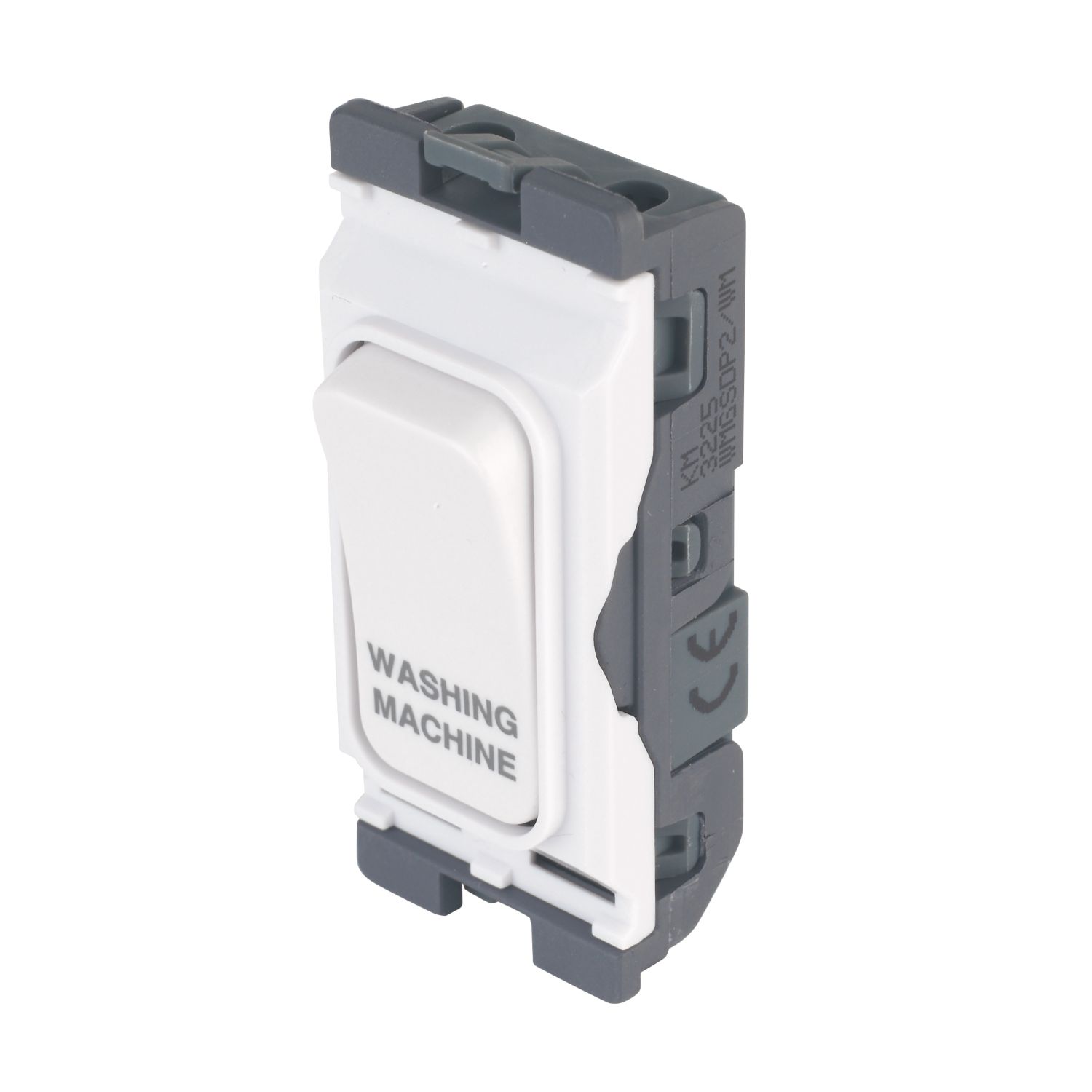 Hager Sollysta WMGSDP2/WM 20A Grid 2-Pole Washing Machine Switch White (207AM)