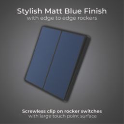 British General Evolve 20A 16AX 2-Gang 2-Way Light Switch  Blue