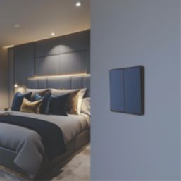 British General Evolve 20A 16AX 2-Gang 2-Way Light Switch  Blue