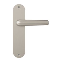 Cooke & Lewis Amga Lever on Backplate Handle Pair Satin Nickel