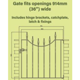 Apollo Whitby Low Gate Black 855mm x 945mm
