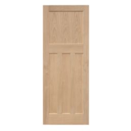 Unfinished Oak Wooden 4-Panel Internal Edwardian-Style Door 1981mm x 762mm