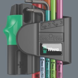 Wera 950/7 Blacklaser Multicolour Magnet 1 Metric Hex-Plus L-Key Set 7 Pieces