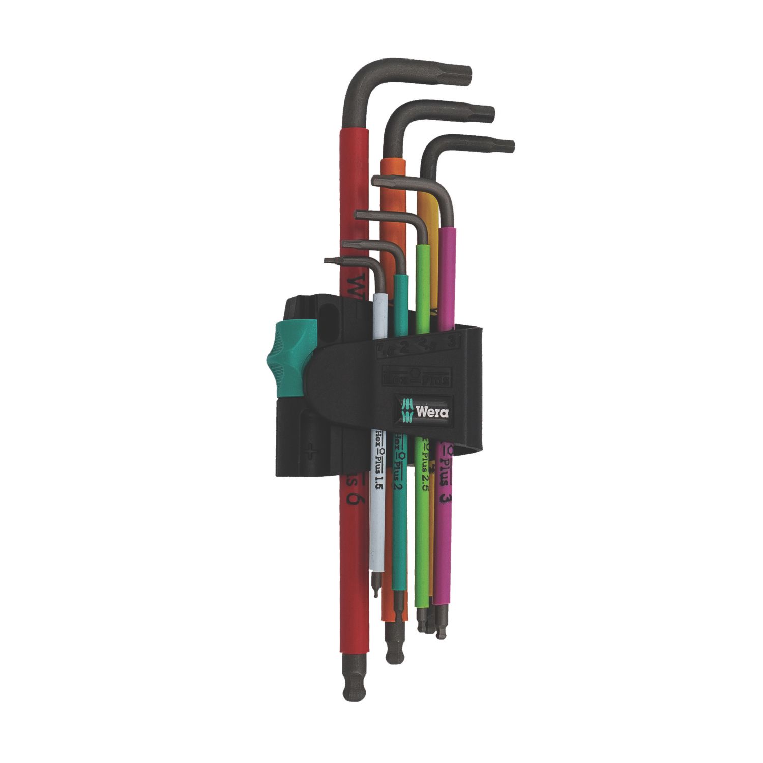 Wera 950/7 Blacklaser Multicolour Magnet 1 Metric Hex-Plus L-Key Set 7 Pieces (207FU)