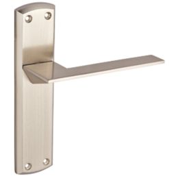 Smith & Locke Marloes Fire Rated Latch Lever Door Handles Pair Brushed Nickel