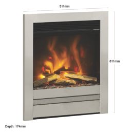 Be Modern Pryzm Edge Chrome Remote Control Inset Electric Fire 510mm x 165mm x 611mm