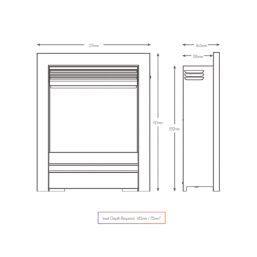 Be Modern Pryzm Edge Chrome Remote Control Inset Electric Fire 510mm x 165mm x 611mm