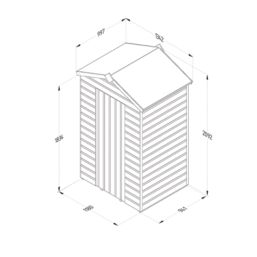 Forest Beckwood 4' x 3' (Nominal) Apex Shiplap Timber Shed with Base & Assembly