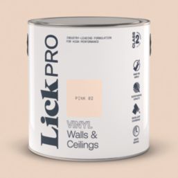 LickPro  2.5Ltr Pink 02 Vinyl Matt Emulsion  Paint