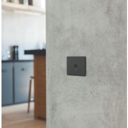 Knightsbridge  2.1A 1-Gang 1-Way Light Switch  Anthracite with Black Inserts