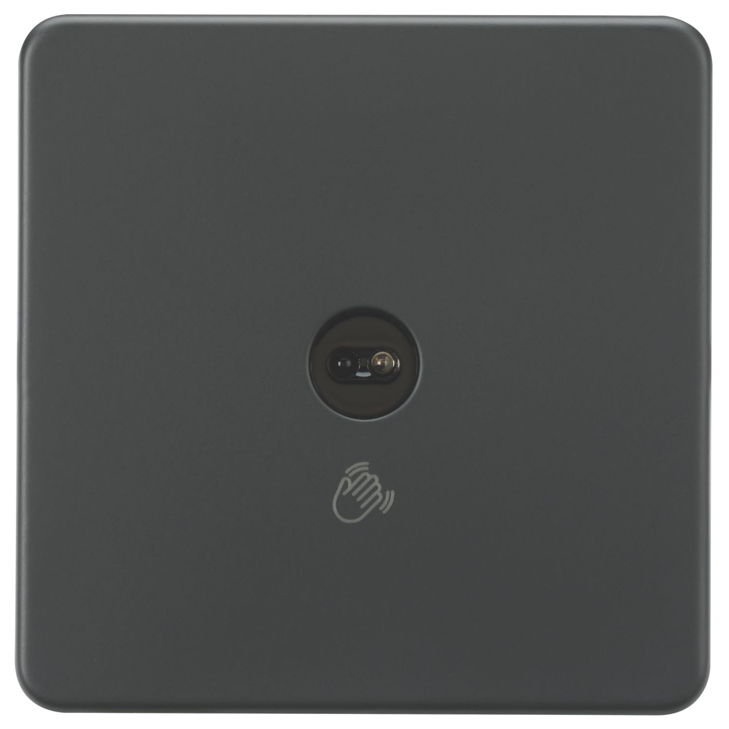 Knightsbridge 2.1A 1-Gang 1-Way Light Switch Anthracite with Black Inserts (207TX)