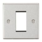 Knightsbridge Raised Square 1-Module Modular Faceplate Brushed Chrome