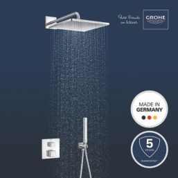Grohe Precision 310 Cube HP Rear-Fed Concealed Chrome Thermostatic Cube Shower System