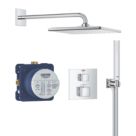 Grohe Precision 310 Cube HP Rear-Fed Concealed Chrome Thermostatic Cube Shower System