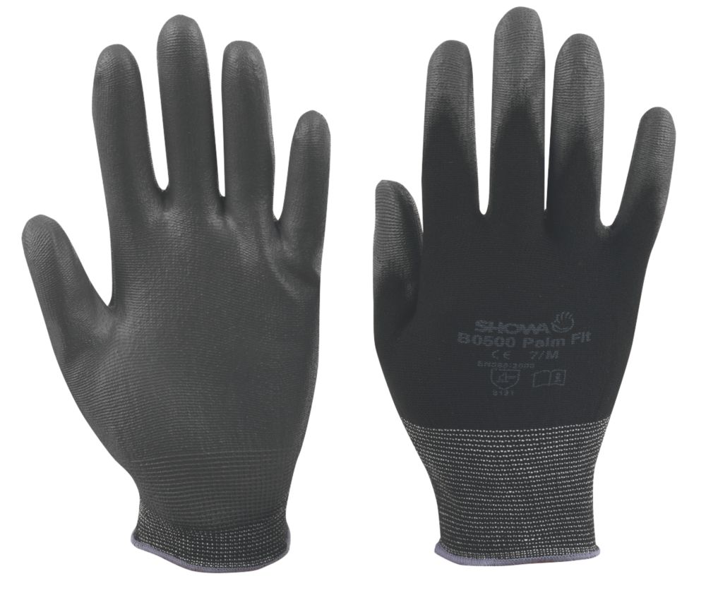 Showa BO500 Palm Fit Gloves Black Medium | Mechanical Hazard Gloves ...