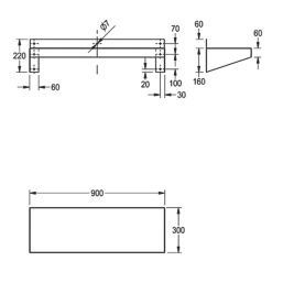 Stainless Steel Kitchen Wall Shelf 900mm x 300mm x 220mm - Screwfix