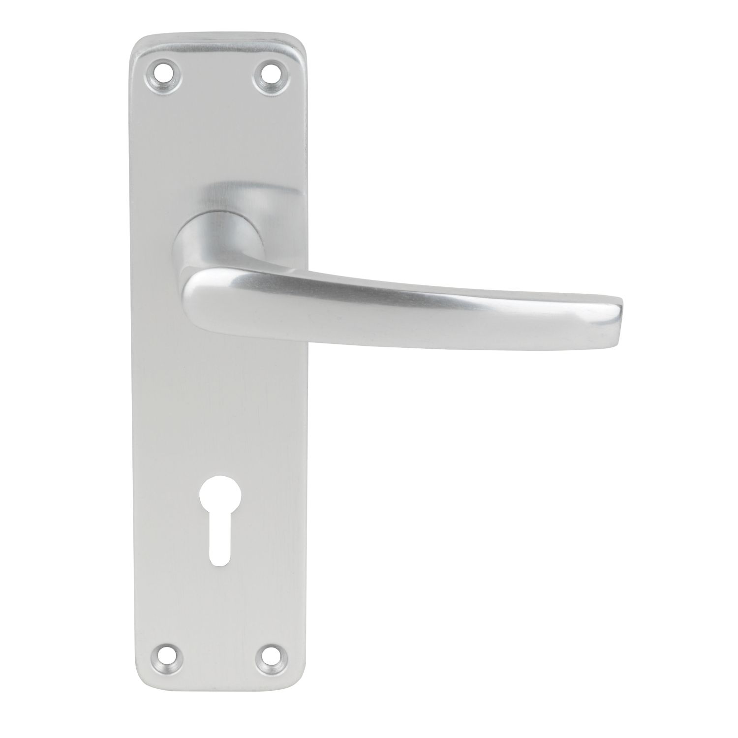 Smith & Locke Contract Fire Rated Lever Lock Door Handle Pair Satin Anodised Aluminium (2089R)