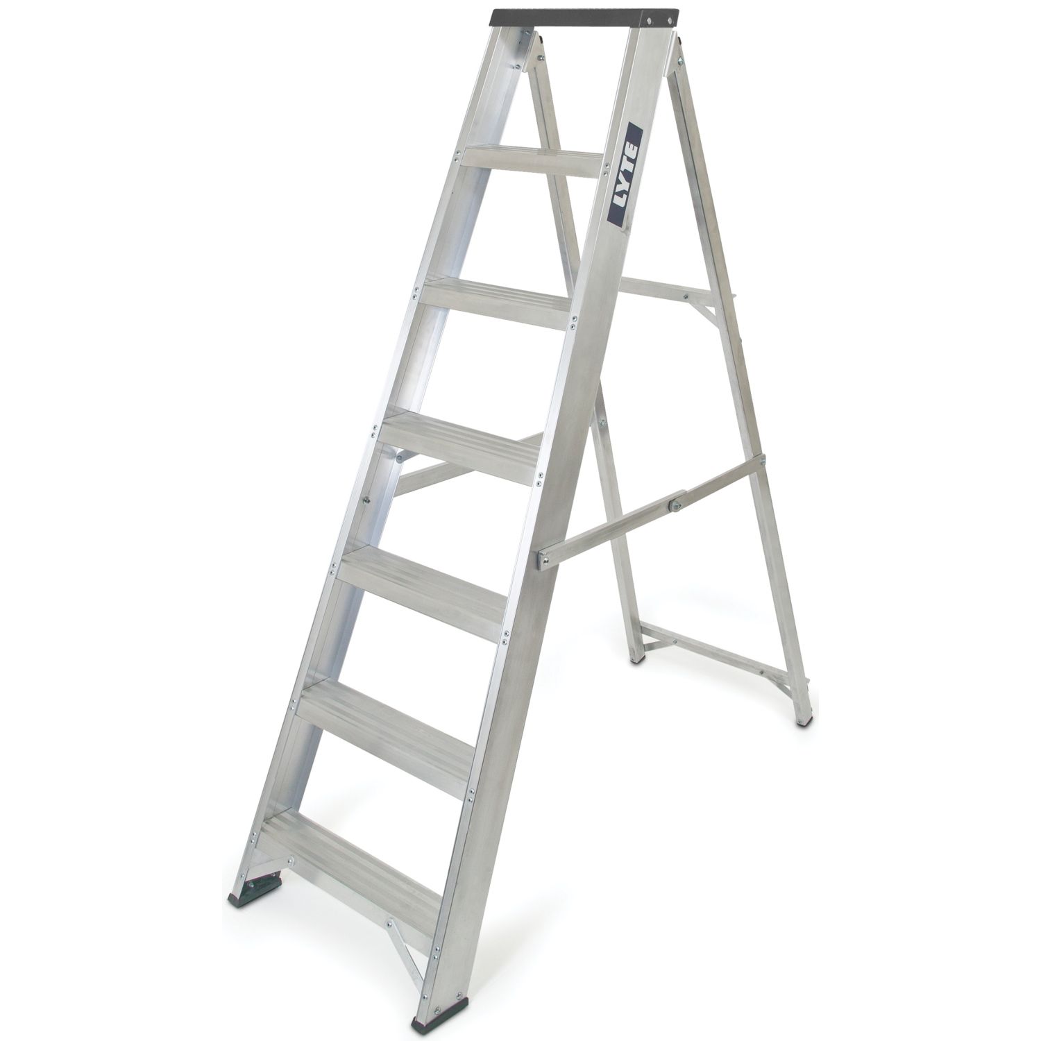 Lyte Aluminium 1.7m 8 Step Swingback A Frame Step Ladder (208FG)