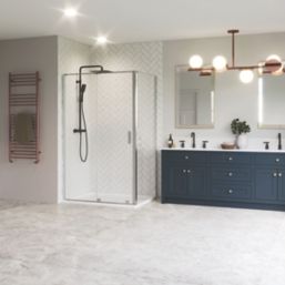 Aqualux Aquarius 6 Frameless Rectangular Shower Enclosure & Tray Reversible Left/Right Opening ...