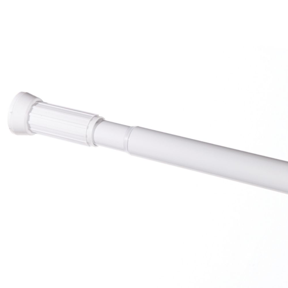 Straight Extendable Shower Curtain Rail Aluminium White 700-1200mm ...