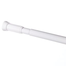 Straight Extendable Shower Curtain Rail Aluminium White 700-1200mm
