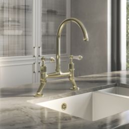 ETAL  Alton Deck-Mounted Dual Lever Bridge Mixer Polished Brass