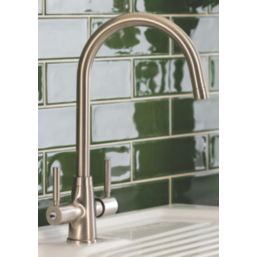 Streame by Abode Rochelle Swan Dual Lever Mono Mixer Brushed Nickel