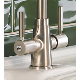 Streame by Abode Rochelle Swan Dual Lever Mono Mixer Brushed Nickel